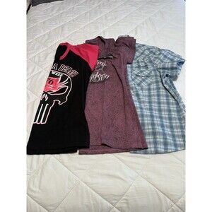 Women's Harley Davidson Bundle‎ 3 XL Short Sleeve Plaid Pearl Snap, See Pictures